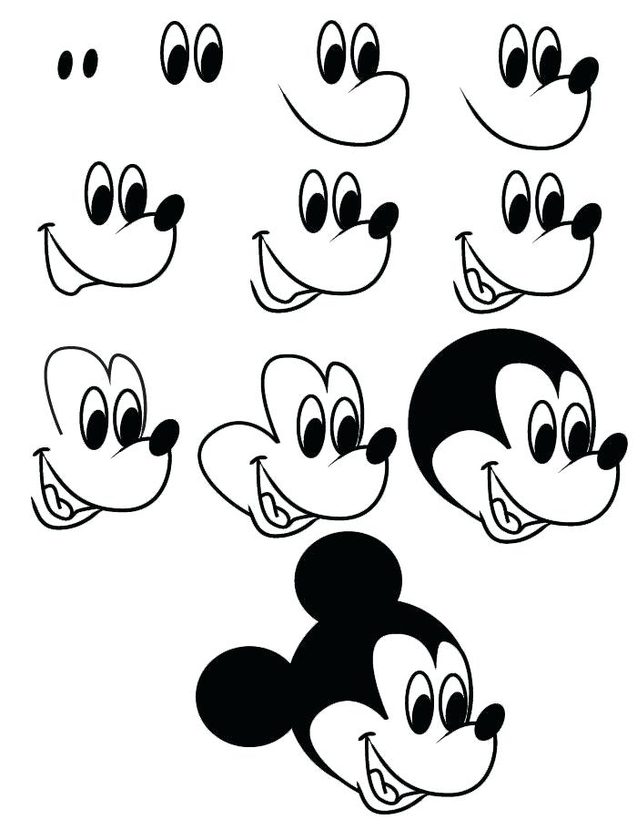 700x900 Easy Draw Mickey Mouse Cartoon Drawing Of Mickey Add A Bow