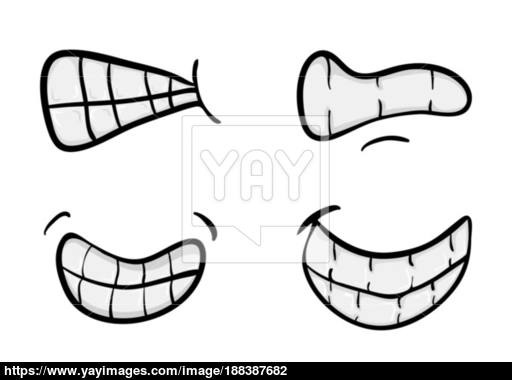 512x380 Cartoon Mouth With Teeth Set Vector Symbol Icon Design Beautif