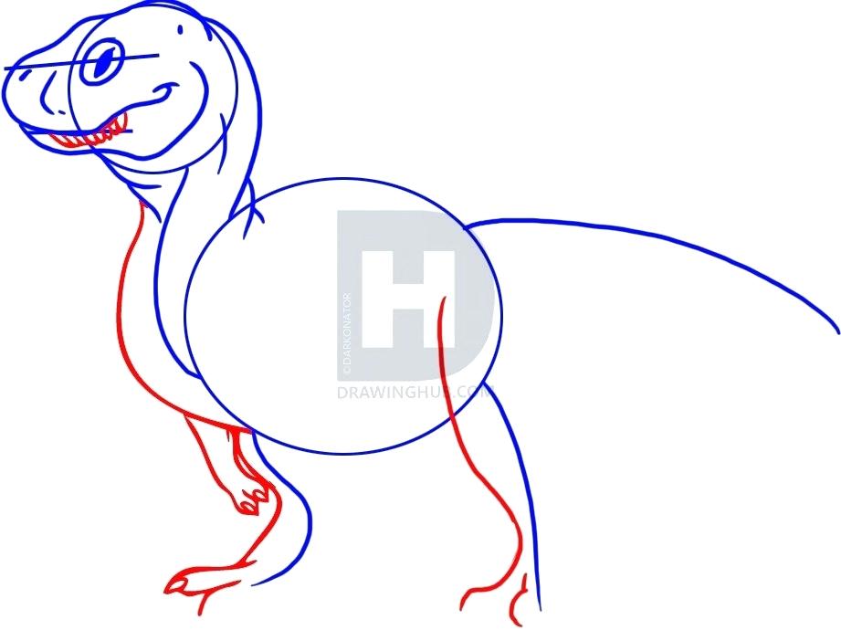921x690 T Rex Cartoon Drawing