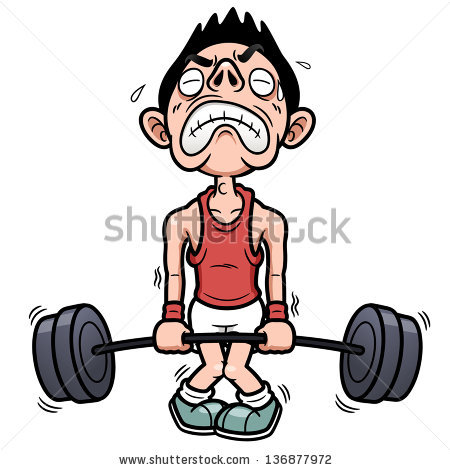 450x470 Weak Man Cartoon Group With Items