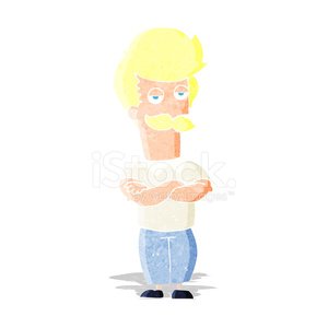 300x300 Cartoon Mustache Muscle Man Premium Clipart