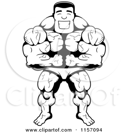 450x470 Clipart Cartoon Body Builder