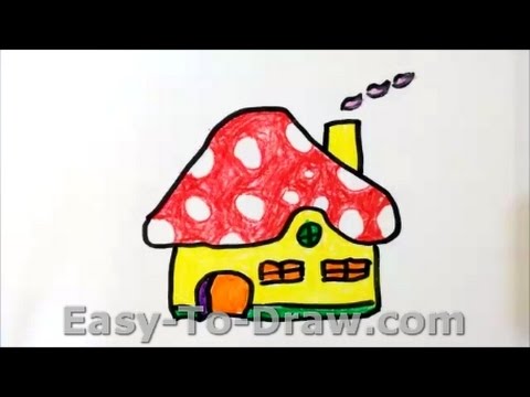 480x360 How To Draw A Cartoon Mushroom House
