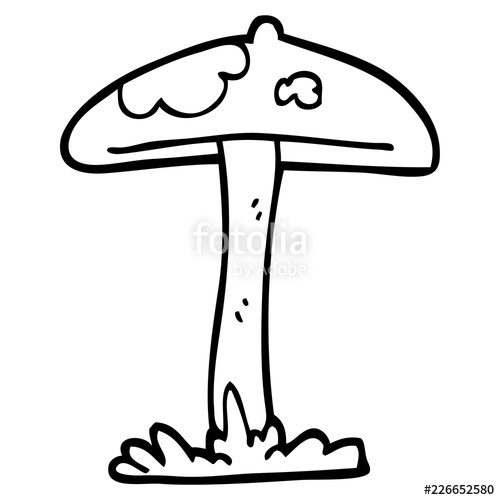 500x500 Line Drawing Cartoon Mushroom Stock Image And Royalty Free Vector