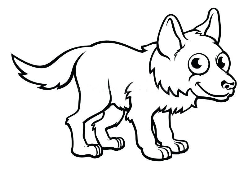 800x545 Wolf Outline Drawing Wolf Cartoon Character Stock Vector Howling