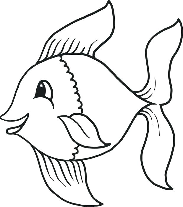 619x700 Cartoon Fish Outline