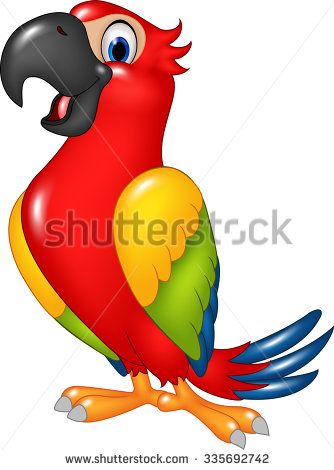 334x470 Cartoon Funny Parrot Isolated On White Background