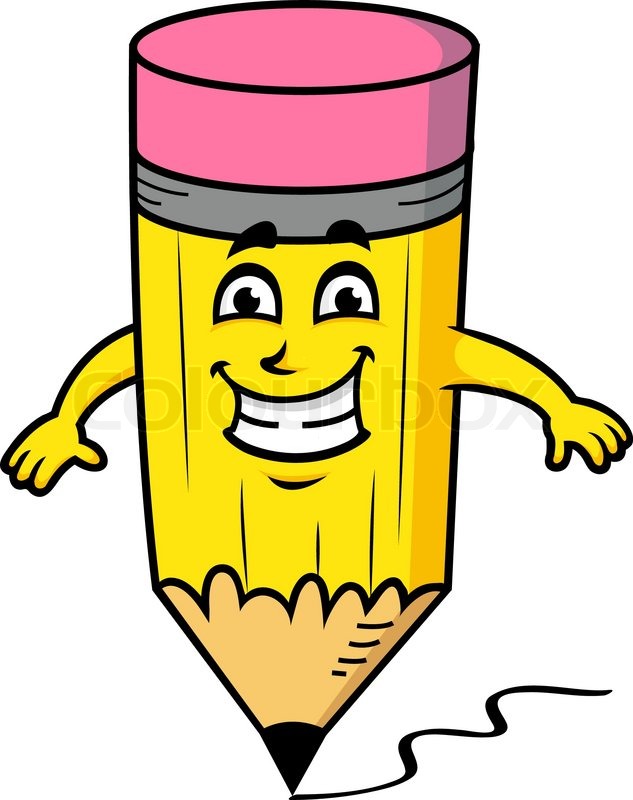 633x800 Smiling Cartoon Pencil Drawing A Line Stock Vector Colourbox