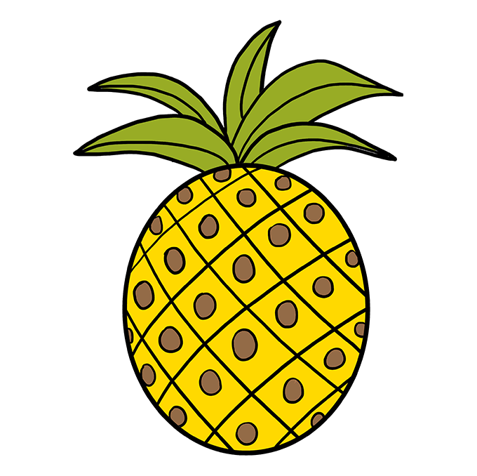 680x678 How To Draw A Pineapple