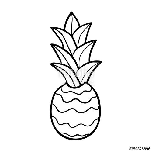 500x500 Pineapple Isolated On White Background Cartoon Pineapple Vector