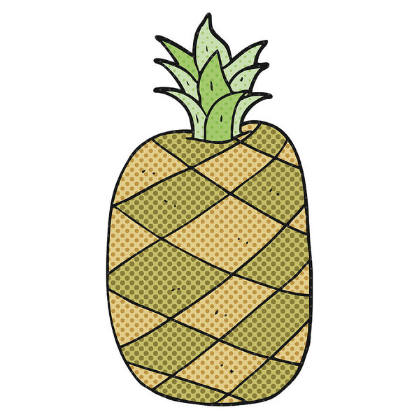 599x600 Cartoon Pineapple Art Print