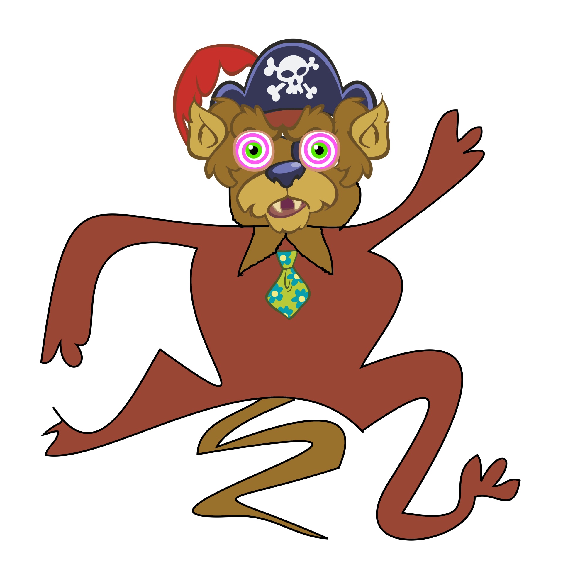 1920x1920 Drawing, Caricature, Pirate, Bear, Color