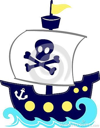 350x450 Funny Illustration Of Pirate Ship Cartoon Isolated On White