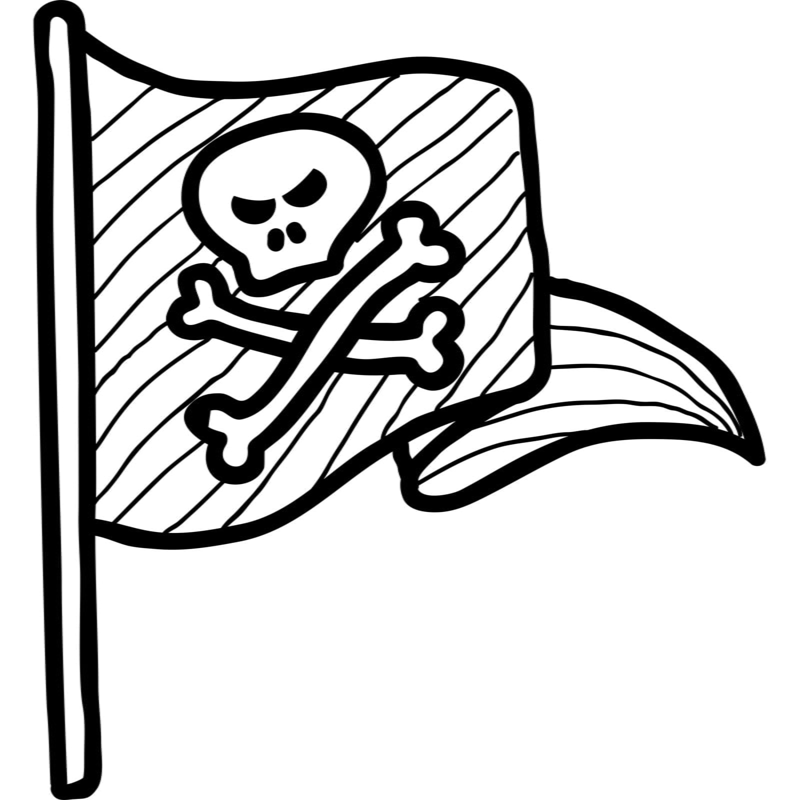 1600x1600 Cartoon Pirate Flag Kids Wall Sticker Decal