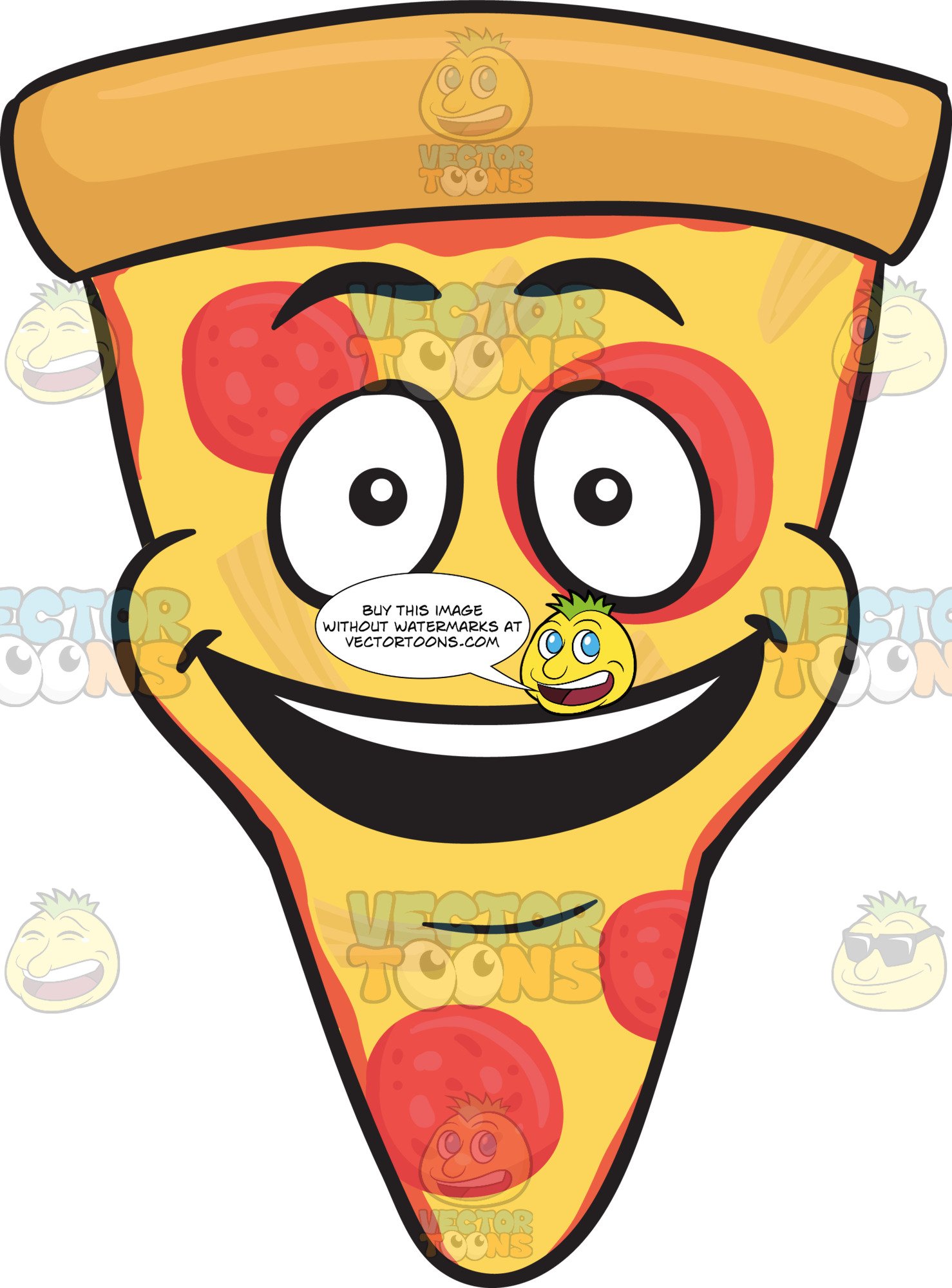 1478x2000 Slice Of Pepperoni Pizza With A Bright Look On Face Emoji