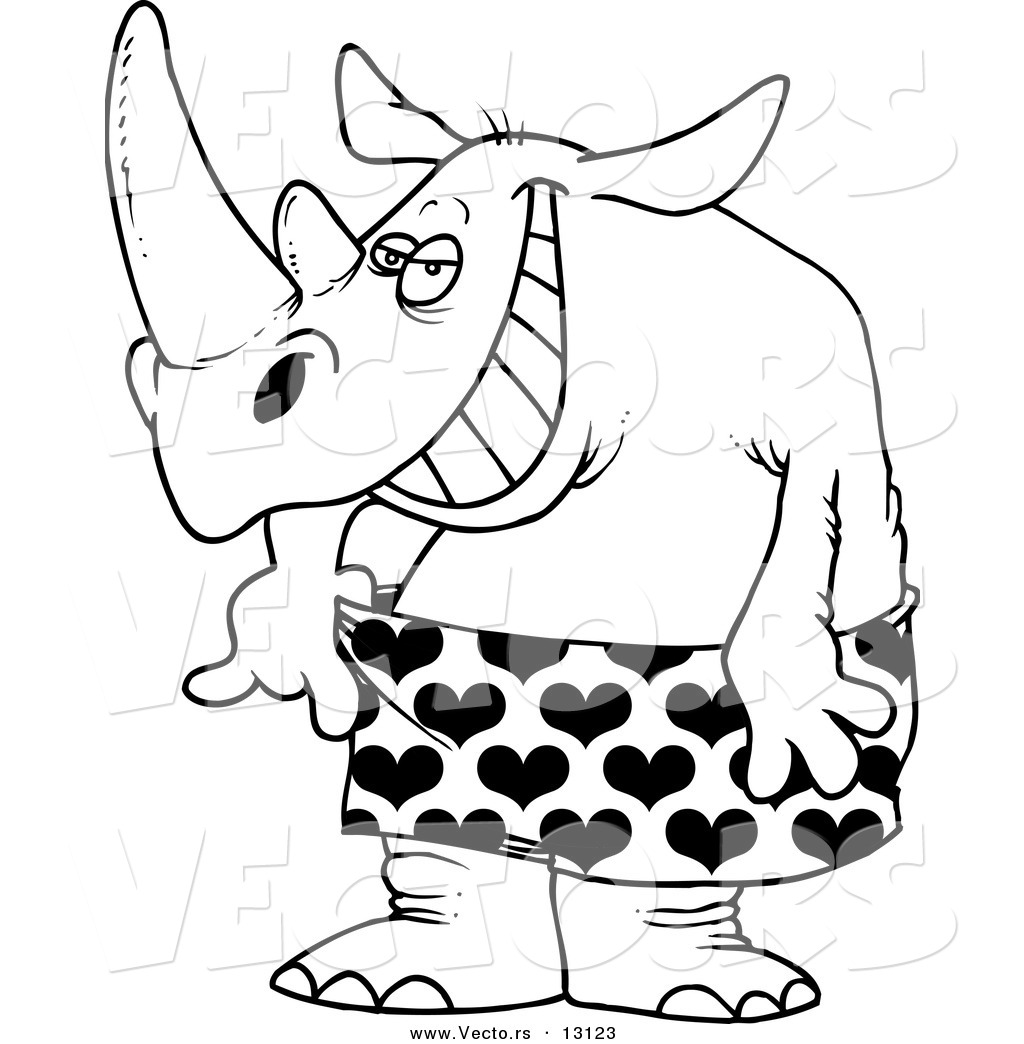 Cartoon Rhino Drawing