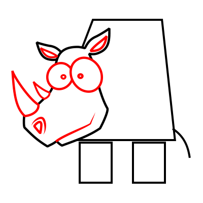 400x400 Drawing A Cartoon Rhino