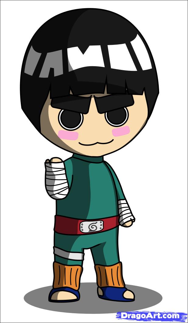 618x1058 How To Draw Chibi Rock Lee, Step