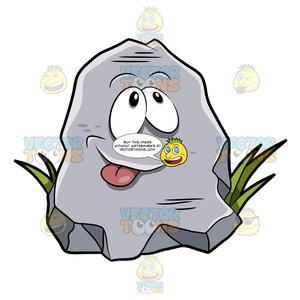 300x300 A Cartoon Rock Poking His Tongue Out Clipart Cartoons