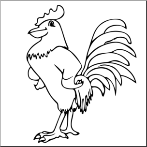 304x304 Clip Art Cartoon Rooster Bampw I Abcteach