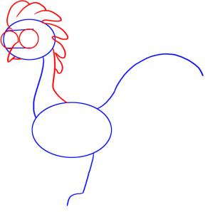 302x298 Draw A Cartoon Rooster, Step
