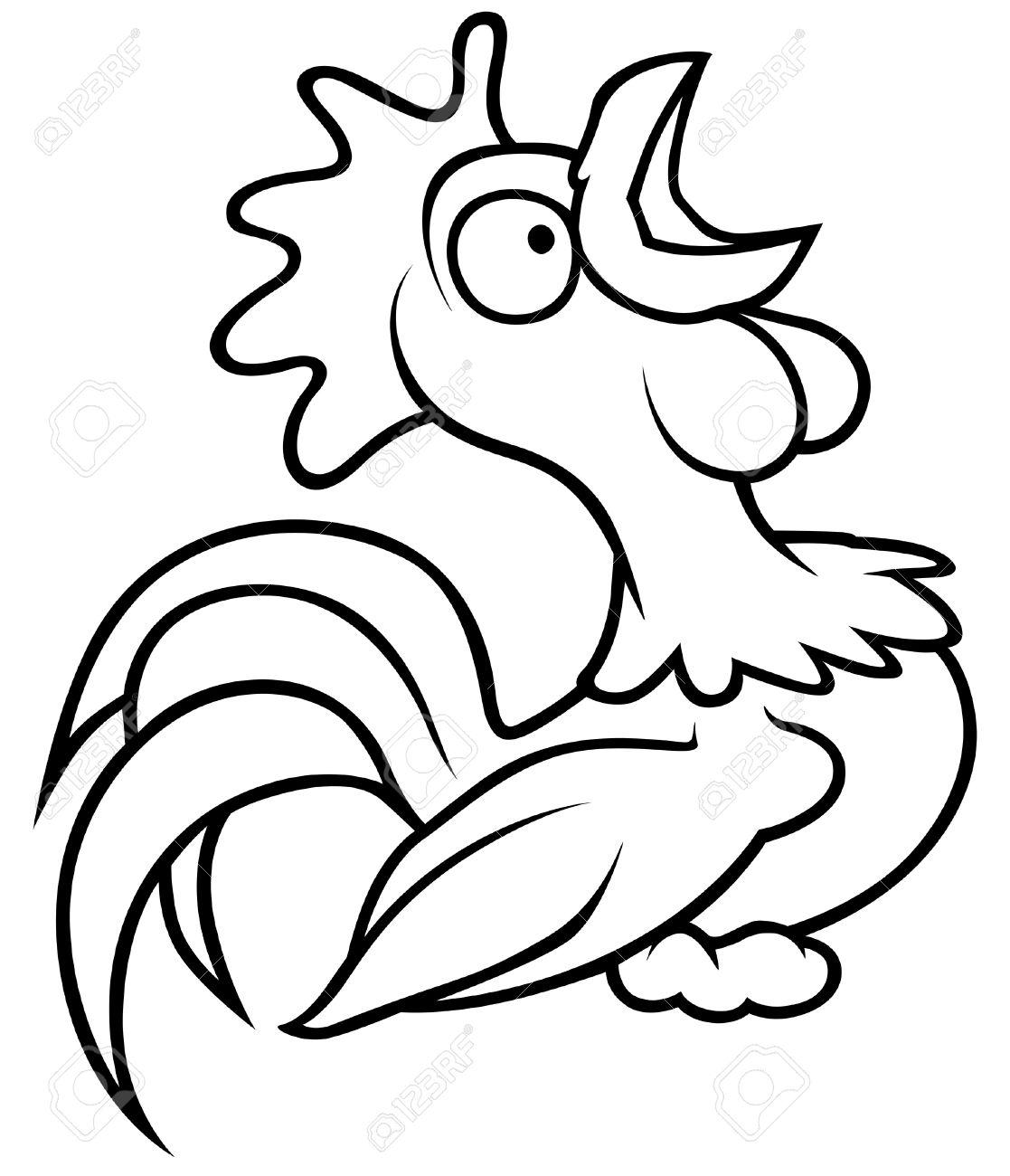 1117x1300 Rooster Drawing Cartoon For Free Download