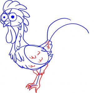 302x298 How To Draw A Cartoon Rooster, Step