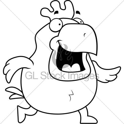 500x500 Cartoon Rooster Walking Gl Stock Images