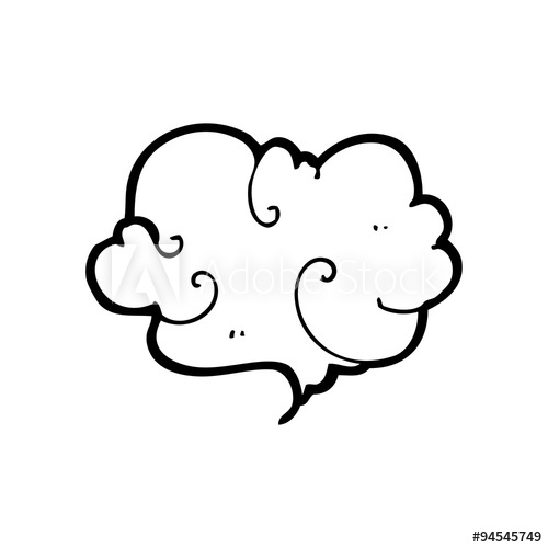 500x500 Line Drawing Cartoon Cloud Of Smoke