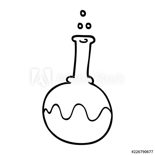 500x500 Line Drawing Cartoon Science Tube