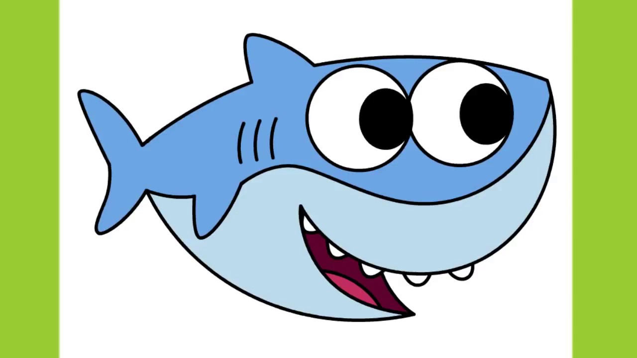 1280x720 How To Draw A Baby Shark Cute And Easy