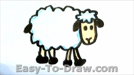 458x258 How To Draw A Cartoon Sheep For Kids Easy
