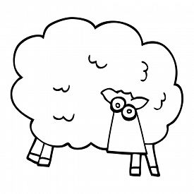 275x275 Line Drawing Cartoon Black Sheep Image