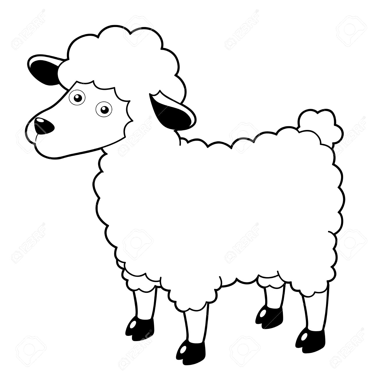 1300x1300 Sheep Cartoon Drawing Images