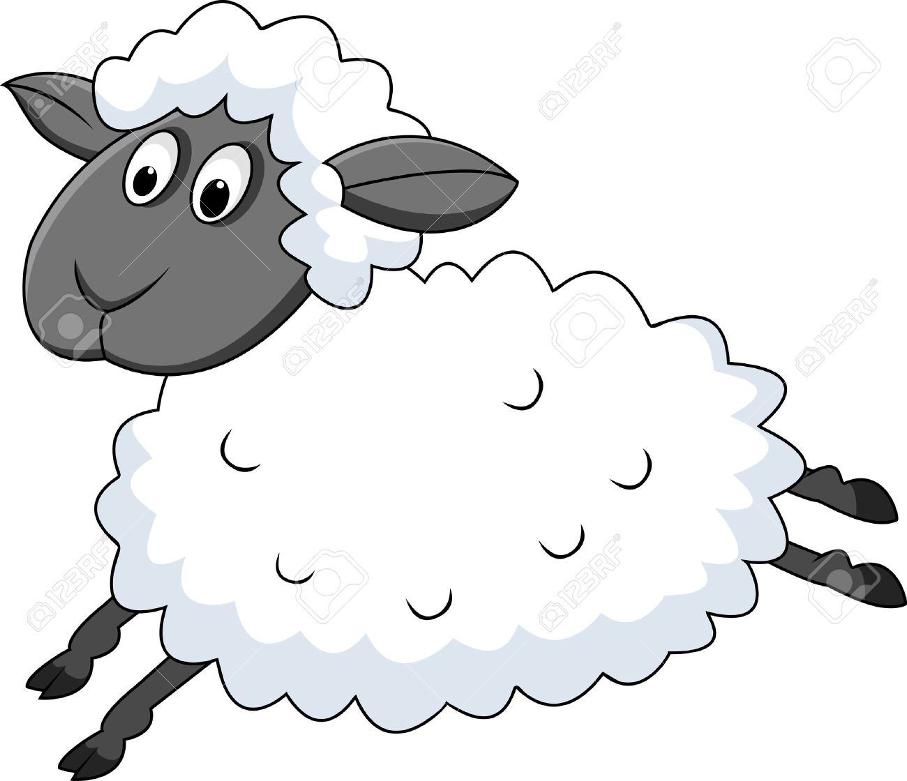 1300x1120 Cartoon Sheep Drawing