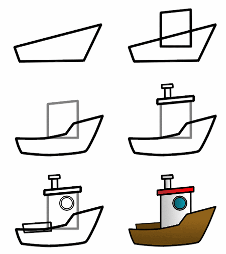 450x506 Drawing A Cartoon Boat