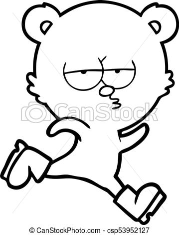 359x470 Running Bear Cartoon In Big Shoes Vector Illustration