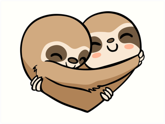 549x413 Sloth Heart Art Prints