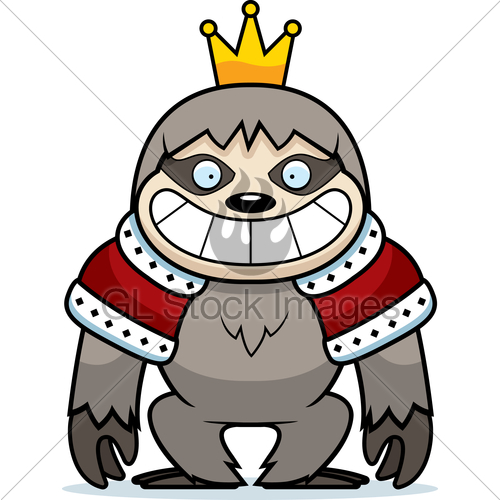 500x500 Cartoon Sloth King Gl Stock Images