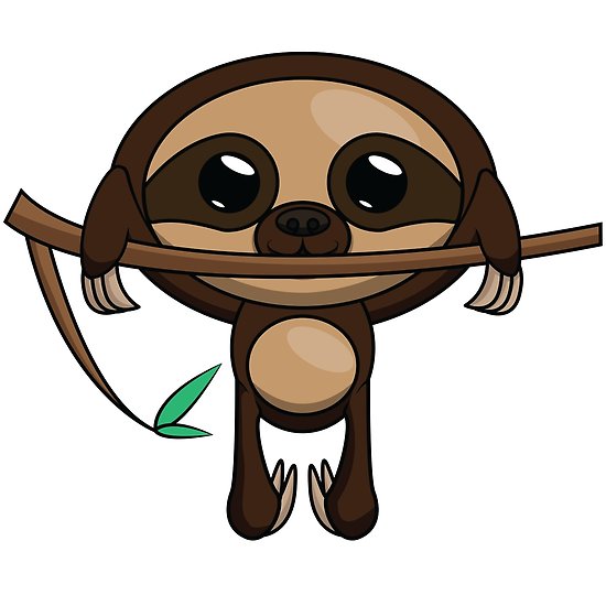 550x550 Cartoon Sloth Posters
