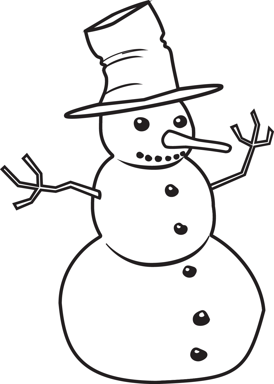 Cartoon Snowman Drawing