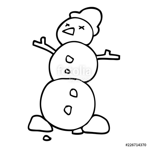 500x500 Line Drawing Cartoon Snowman Stock Image And Royalty Free Vector