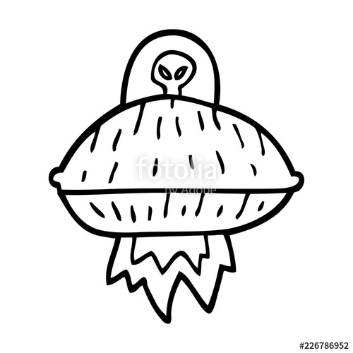 500x500 Line Drawing Cartoon Alien Spaceship Stock Image And Royalty Free