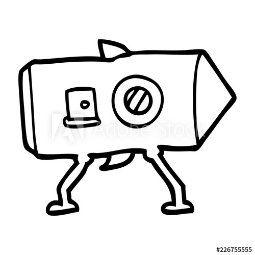 500x500 Line Drawing Cartoon Landing Spaceship