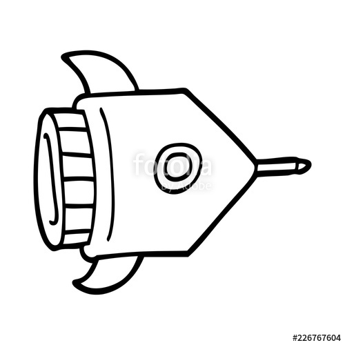500x500 Line Drawing Cartoon Spaceship Stock Image And Royalty Free