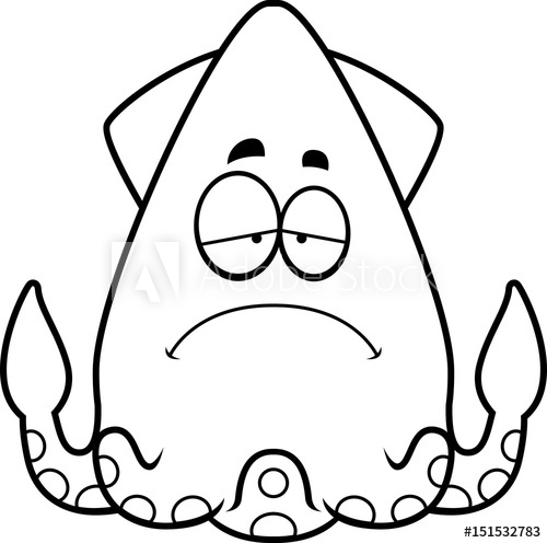 500x496 Sad Cartoon Squid