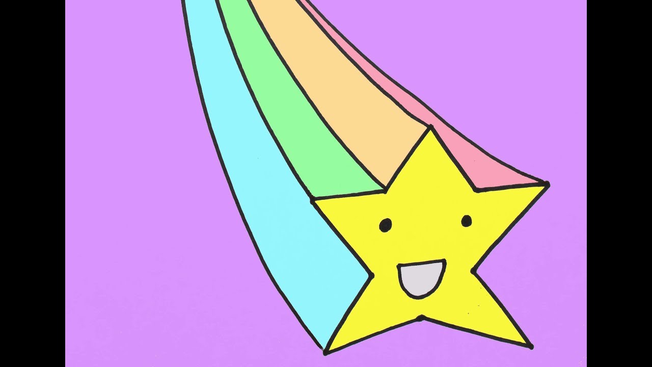 1280x720 How To Draw A Shooting Star Cartoon For Kids And Beginners