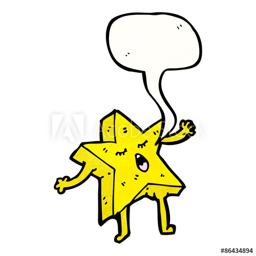500x500 Cartoon Star With Speech Bubble