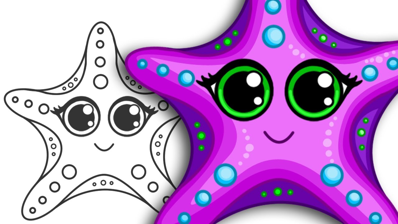 1280x720 How To Draw A Starfish Step