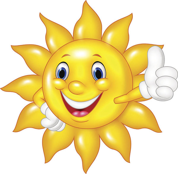 600x589 Cartoon Sun Giving Thumbs Up Isolated On White Background Art